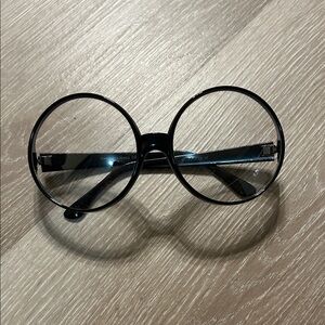 Big Non Prescription 3in Round Black Glasses